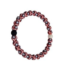Lokai Bracelet Captain America Marvel Shield‎ Red White Blue Silicone Large